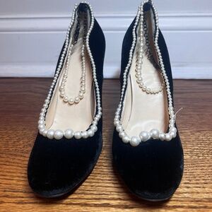 Jean Paul Gaultier Velvet Beaded Accents Pumps